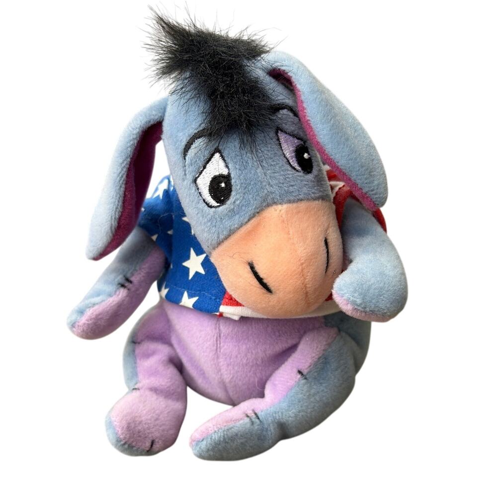Vintage Eeyore 4th of July Disney Store Plush Winnie the Pooh 6"